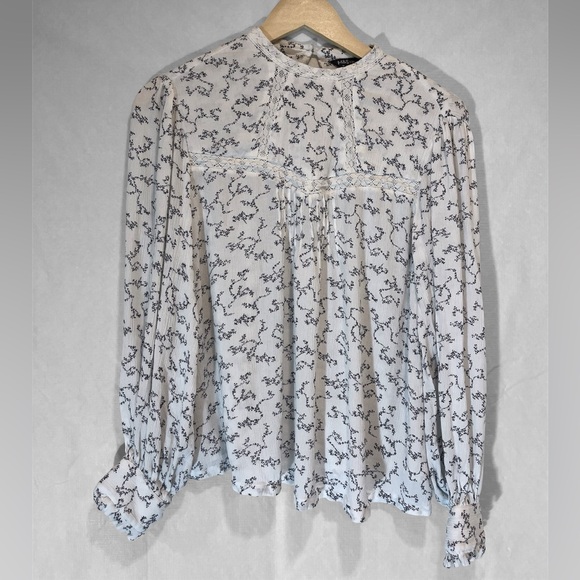 Marks & Spencer Tops - M&S Ivory Floral Boho Cottagecore Blouse Sz 6